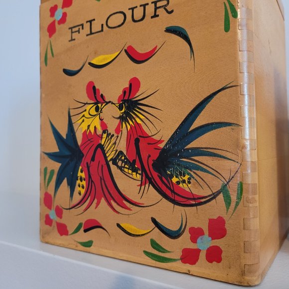 Vintage Chicken/Rooster Wooden Nesting Canister Set - Picture 8 of 9